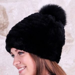 🌟HOST PICK🌟 Genuine Rabbit Fur Beanie with Pom Pom